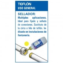 TQ Sellatec Teflón 75ml - Adhesivo anaeróbico de uso general para tubos metálicos y conexiones con rosca cónica o cilíndrica