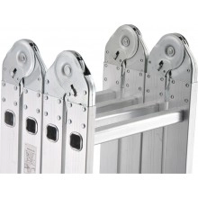 TQ Escalera multifunción 4x3 - Escalera de aluminio de 12 peldaños