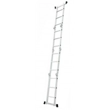 TQ Escalera multifunción 4x3 - Escalera de aluminio de 12 peldaños