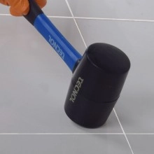 TQ Maza de Goma 90mm - Maceta para albañil o constructor negra y azul ligera 0'5kg, martillo para azulejos, cerámicas y baldosas