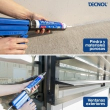 TQ Silitec Neutro 280cc - Silicona neutra muy resistente para construcción y reformas, sellador adhesivo que no mancha