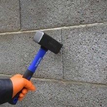 TQ Maceta Acero - Mazo 1'5kg para albañil con mango ergonómico, martillo ideal para piedra, hormigón, paredes y suelos