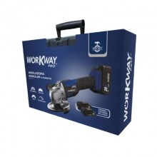 Amoladora angular a batería 20V Workway Pro, radial inalámbrica incluye 2 baterías 2Ah y cargador, diámetro disco máximo 125mm