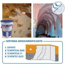 TQ Mortecal Base 22kg - Mortero impermeabilizante para revoques y enfoscados transpirables y deshumidificantes