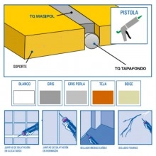 TQ Masipol 310/600cc - Masilla de poliuretano monocomponente, sellante de seguridad para juntas de dilatación