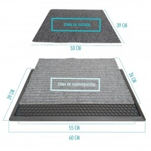 TQ Alfombra Higienizante Dúo - Felpudo doble para higienización de calzado, zona también de secado