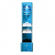 TQ Estación de Higiene FX - Soporte de pie personalizable para gel hidroalcohólico, fácil montaje, estable y ligero