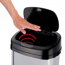 TQ Cubo Automatic 9/20L - Cubo automático de basura con sensor infrarrojo, acero inoxidable, con sensor de movimiento