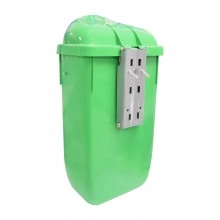 TQ Papelera Basic 50L - Papelera urbana ideal para poste, farola, fachada o pared