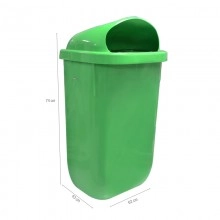 TQ Papelera Basic 50L - Papelera urbana ideal para poste, farola, fachada o pared