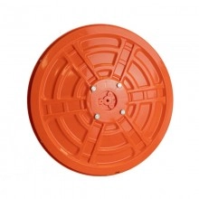 TQ Espejo Vial ∅45cm - Espejo de tráfico redondo convexo para mejor seguridad y señalización exterior, visión 90º, color naranja