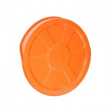 TQ Espejo Vial ∅80cm - Espejo de tráfico redondo convexo para mejor seguridad y señalización exterior, visión 90º, color naranja