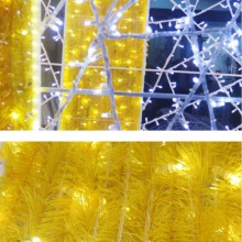 TQ Regalo Lazo - Luz adorno decorativo 3D de Navidad, arco peatonal, luminaria led blanca y dorada
