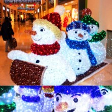 TQ Trineo Nieve - Luz adorno decorativo 3D de Navidad, trineo navideño, luminaria led de colores