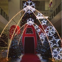 TQ Arco Ice - Luz adorno decorativo con estrellas y destellos de hielo 3D de Navidad, arco transitable, luminaria led