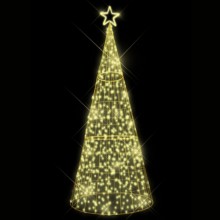 TQ Árbol Star - Luminaria decorativa de Navidad, árbol navideño con estrella, luz led de color blanco cálido