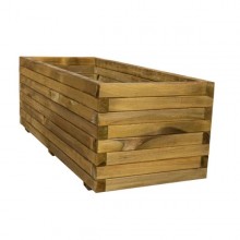 TQ Jardinera Eco R 120 - Jardinera rectangular de madera ecológica, uso interior o exterior, color marrón