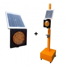 Pack TQ Semáforo LED Solar Ámbar + TQ Base Portátil Semáforo Solar