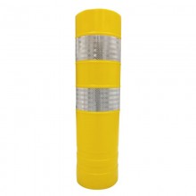 TQ Hito - Baliza de plástico eva flexible ultraresistente con 2 bandas reflectantes, color verde, azul, amarillo, rojo o blanco - Amarillo