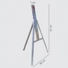 TQ Trípode Metálico - Soporte vertical para señalización provisional normalizada de tráfico, acero inoxidable, base empotrable