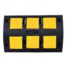 TQ Banda RV S534 - Badén reductor de velocidad vial, caucho reciclado, resalto amarillo y negro, 6 cuadrículas