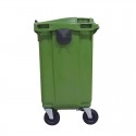 TQ Contenedor 800L - Container verde para reciclaje de basura y residuos con 4 ruedas, uso urbano, profesional e industrial