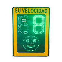 TQ Radar Solar Emoji - Radar pedagógico informativo, señal de tráfico vial led verde y rojo, sin instalación eléctrica
