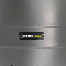 TQ Papelera Acacia Abatible 40L - Papelera urbana abatible, acero galvanizado, cubeta basculante, bloqueo manual