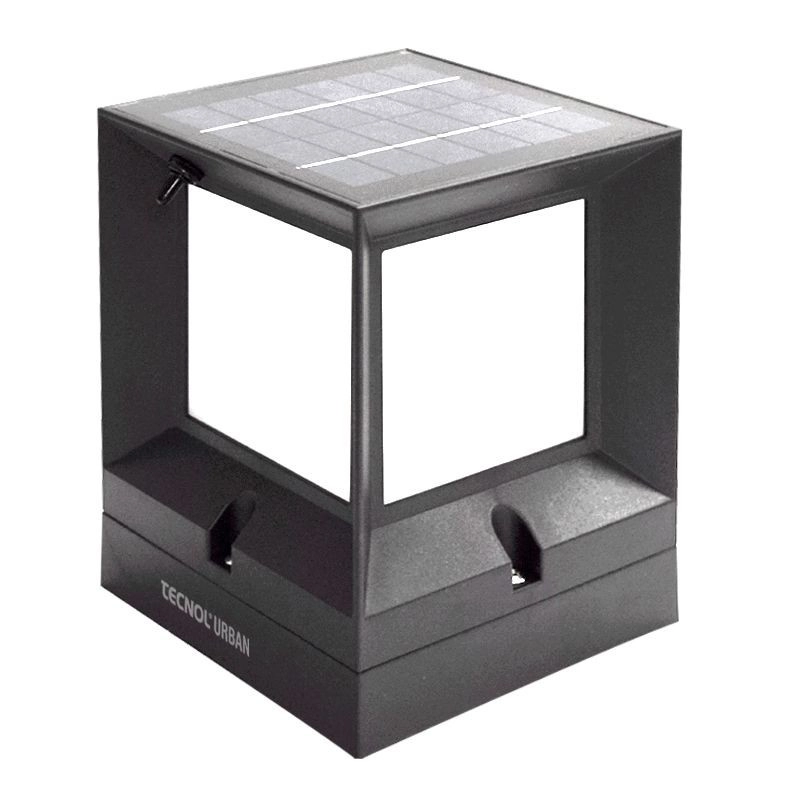 TQ Cubo Led Solar 3/10W - Lámpara de exterior fotovoltaica luz fría o cálida, sensor crepuscular de luminosidad