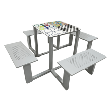 TQ Mesa Multijuego - Mesa de juego con cuatro asientos fabricada en acero galvanizado