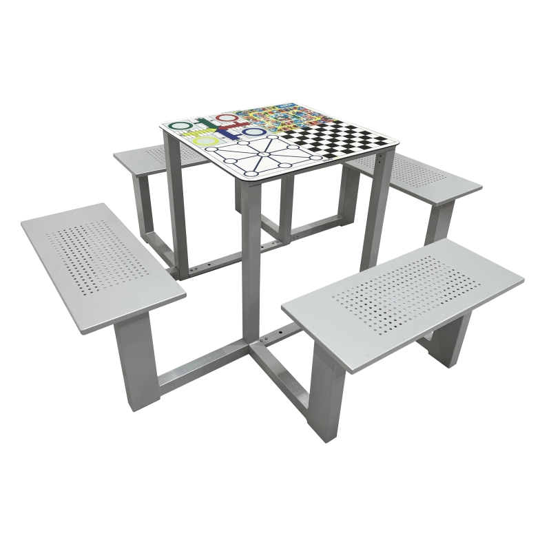 TQ Mesa Multijuego - Mesa de juego con cuatro asientos fabricada en acero galvanizado