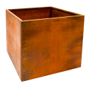TQ Jardinera Calatea C60 - Jardinera de uso exterior, 1 punto de drenaje, acero corten no tratada, color marrón