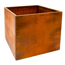 TQ Jardinera Calatea C60 - Jardinera de uso exterior, 1 punto de drenaje, acero corten no tratada, color marrón