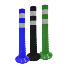 TQ Hito Veleta -  Hito flexible reflectante para anclar con cuerpo pivotante, para calles, color naranja, negro, verde y azul - Negro