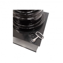 TQ Pilona Ferrana Extraíble - Pilona de hierro fundido de estilo clásico, resistente a impactos y corrosión, desmontable , negro