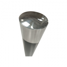 TQ Pilona Valona - Pilona de acero galvanizado, resistente a la intemperie y rayos UV con base empotrable, color negro y cromado