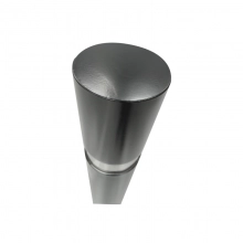 TQ Pilona Acero - Pilona metálica de acero inoxidable, estructura circular, resistente a impactos y rayos UV, base empotrable