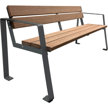 TQ Banco París ECO - 174x64x77cm, madera WPC y estructura de acero, inastillable