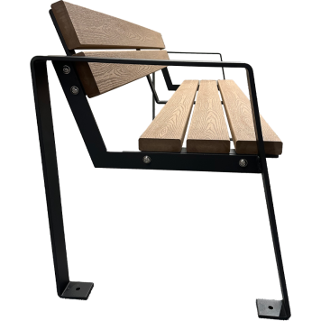 TQ Banco París ECO - 174x64x77cm, madera WPC y estructura de acero, inastillable