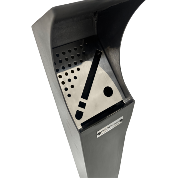 TQ Cenicero Vertical - Cenicero metálico de pie en acero con cajetilla lateral extraible