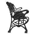 TQ Modernist Bench – Made of Ductile Cast Iron and Painted Black, Designed for Outdoor Installation
