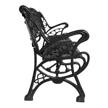 TQ Modernist Bench – Made of Ductile Cast Iron and Painted Black, Designed for Outdoor Installation