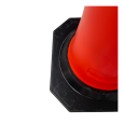 TQ Cono Vial 75cm - Sistema de señalización de trafico vial, 2 bandas reflectantes, base antivuelco, color naranja