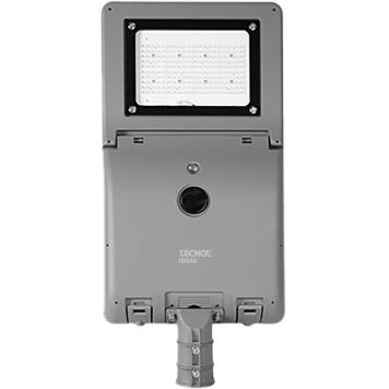 TQ Farola Solar LED 15W - Luminaria fotovoltaica, 32'5x79cm, 1800lm, luz fría 6000K o cálida 3000K, sensor de movimientos