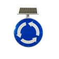 TQ Señal Rotonda Led Solar - Señal Ø60 x 10cm fotovoltaica recargable, activa 24h para tráfico vial