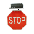 TQ Señal Stop Led Solar - Señal 60x60cm fotovoltaica recargable, activa 24h para tráfico vial