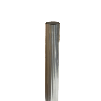 TQ Poste Aluminio Redondo Ø60/76mm - Poste estriado para señales de tráfico, 3mm de grosor, 3'5m de alto