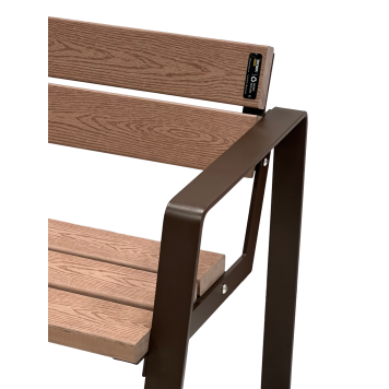 TQ Banco París ECO Marrón - Banco Urbano de Madera WPC y Acero