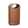TQ Papelera Cover Marron de 60L - Papelera urbana de acero zincado, uso público exterior, 98x50x33cm, color gris