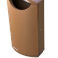 TQ Papelera Cover Marron  60L - Papelera urbana de acero zincado, uso público exterior, 98x50x33cm, color gris